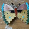 Zuni Tamara Pinto Signed Sterling Silver Large Butterfly Pin Pendant