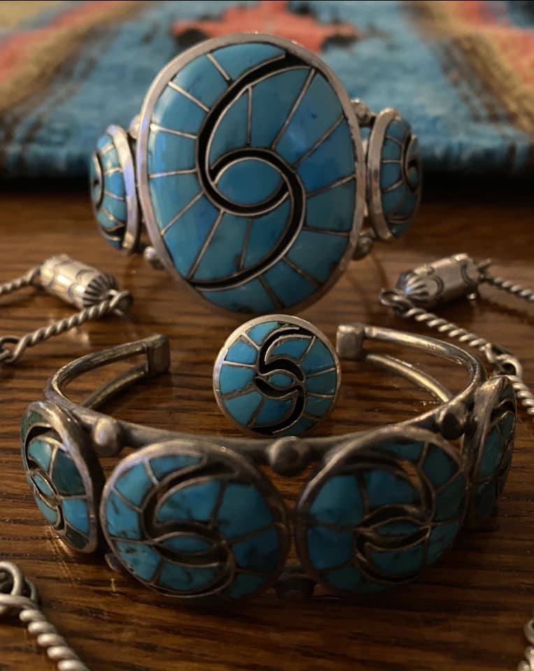 Bracelets/Cuffs in Sterling Silver with Turquoise and Natural Stones Tagged  