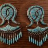 Zuni RARE Ellen Quandelacy Sterling Silver Turquoise Hummingbird Pendant With Dangles/ - Image 4