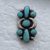 Zuni Julie Ondelacy Lahi Signed Sterling Silver Inlaid Turquoise Cluster Pin Pendant/