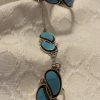 Zuni Brian Leekity Signed Turquoise Sterling Silver Teardrop Cuff Bracelet Ring Set/ - Image 2