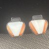 Zuni vintage Unsigned Sterling Silver Inlaid Pottery Pot Screw Back Earrings/ - Image 2
