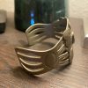 Navajo Vintage Unsigned Sterling Silver Butterfly and Turquoise Cuff Bracelet - Image 3