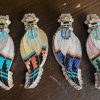 Zuni Eldred Martinez Signed Sterling Silver Inlaid Corn Maiden Pin Pendant - Image 2
