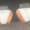 Zuni vintage Unsigned Sterling Silver Inlaid Pottery Pot Screw Back Earrings/ - Image 3