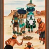 Tewa Raymond Naha Sr signed Shalako Ceremony Watercolor on Paper Painting