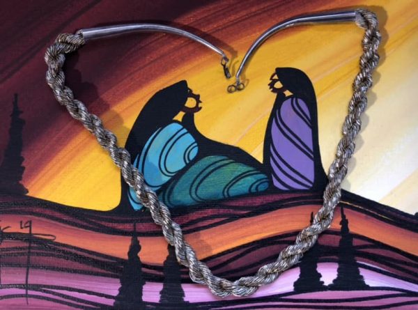 Vintage Navajo 21 Inch Sterling Silver Twisted Liquid Silver Necklace/