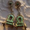 Vintage Zuni Dishta Signed Sterling Silver Conestoga Wagon Post Dangle Earrings - Image 2