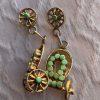 Vintage Zuni Dishta Signed Sterling Silver Conestoga Wagon Post Dangle Earrings - Image 4