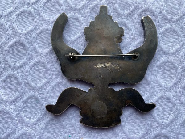 Vintage Zuni Teddy Weahkee Unsigned Sterling Silver CG Wallace Knifewing Pin Brooch/ - Image 2