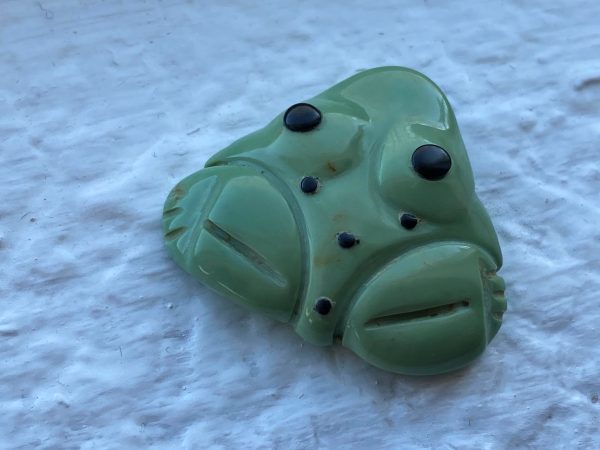 Zuni Unsigned Tiny Turquoise and Black Jet Happy Frog Fetish Carving - Image 3