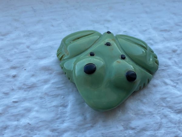 Zuni Unsigned Tiny Turquoise and Black Jet Happy Frog Fetish Carving