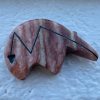 Zuni E Quam Signed Alabaster Black Jet Heartline Bear Fetish Carving - Image 3