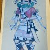 Zuni Theodore Edaakie Signed Corn Dancer Kachina Gouache on Paper Painting - Image 2