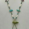 Zuni Jovanna Poblano Carved Turquoise Spiny Oyster Serpentine Bear Bird Fetish Jade Heishi Necklace/ - Image 2