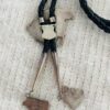 Zuni Nora Leekity Sterling Silver Hereford Cow Bull Bolo Tie with Matching Cow Bolo Tips/ - Image 3