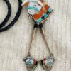 Zuni Nora Leekity Sterling Silver Hereford Cow Bull Bolo Tie with Matching Cow Bolo Tips/ - Image 2