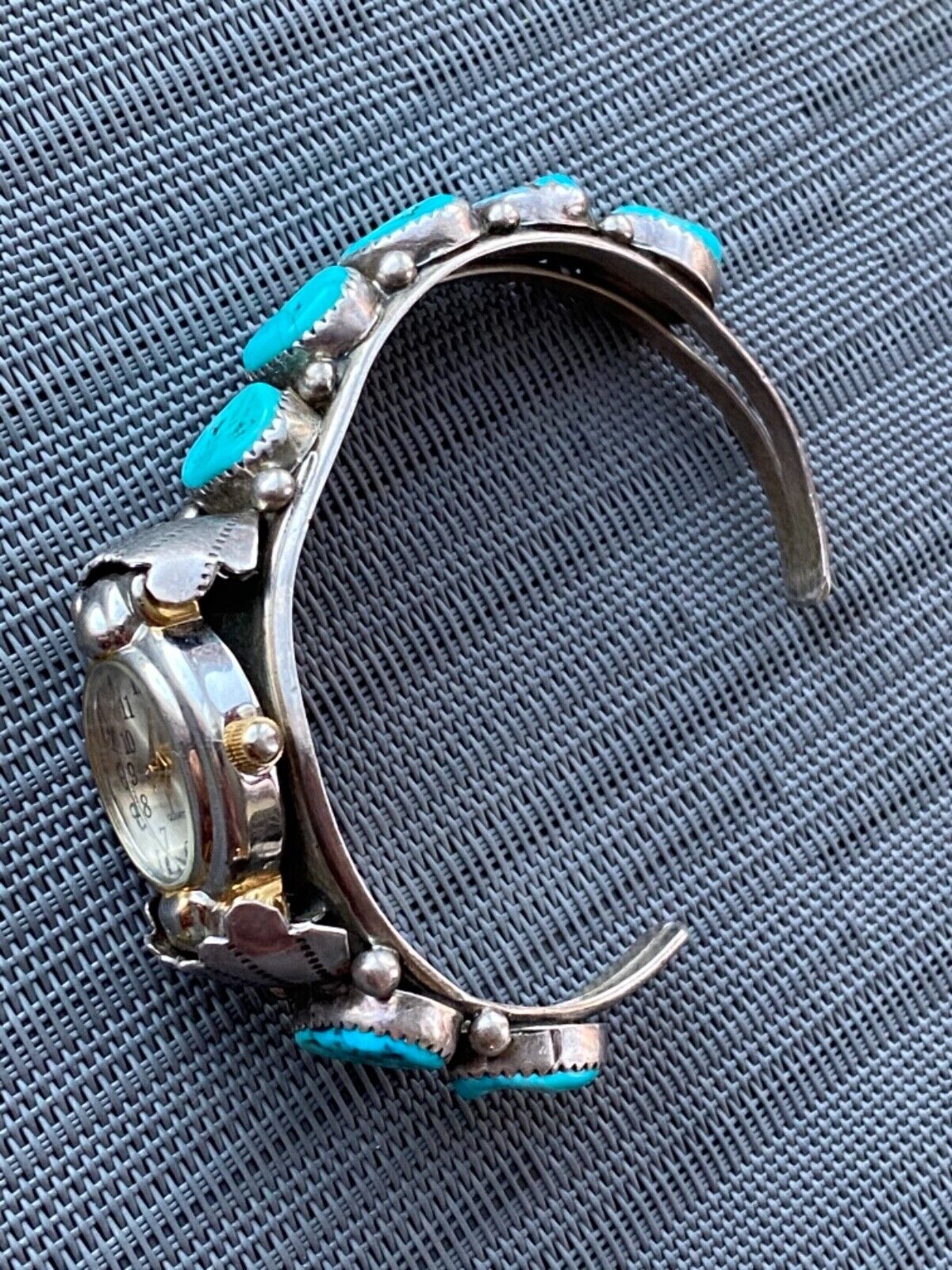 Turquoise Ladies Watch Cuff Bracelet Silver – White Bison Native Art