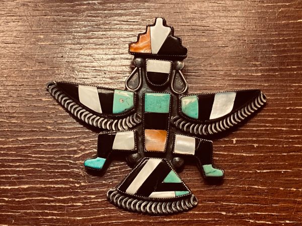 Zuni Vintage Early Sterling Silver Zuni Masterpiece Knifewing Pin Brooch/ - Image 3