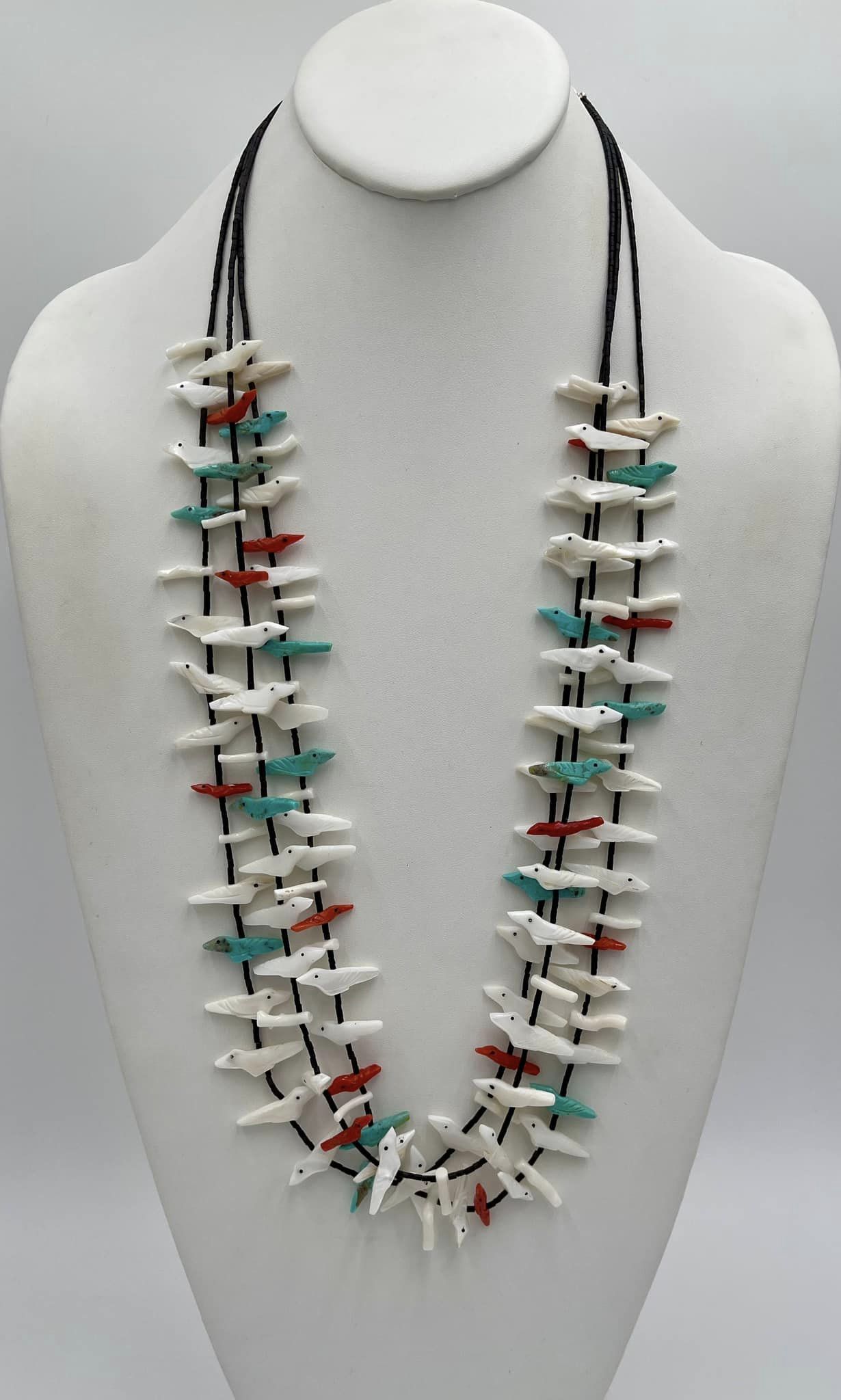 Breathtaking Vintage Native American Zuni Fetish Turquoise Coral Shell Heishi Necklace Breathtaking Vintage Native American Zuni Fetish Turquoise Coral Shell Heishi Necklace