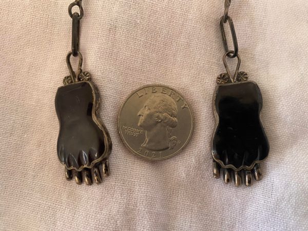 Zuni Ray and Eva Wyaco Signed Sterling Silver Brown Bear Bolo Tie with Matching Bear Claw Tips/ - Image 3
