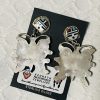 Zuni Eldred Martinez Signed Inlay Carved Sterling Silver Zuni Butterfly Sunface Post Dangle Earrings/ - Image 3