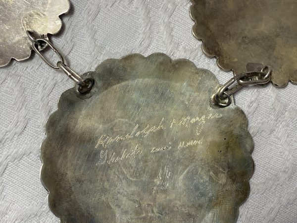 Vintage Vintage Zuni Randolph & Margie Ghahate Signed Sterling Silver Expertly Inlaid Necklace/ - Image 3