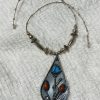 Vintage Vintage Navajo Sterling Silver Turquoise & Red Coral Flower Pendant Necklace/