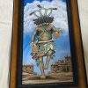 Zuni Duane Dishta Signed Hopi Cumulus Cloud Kachina Dancer Oil on Canvas Painting - Image 2
