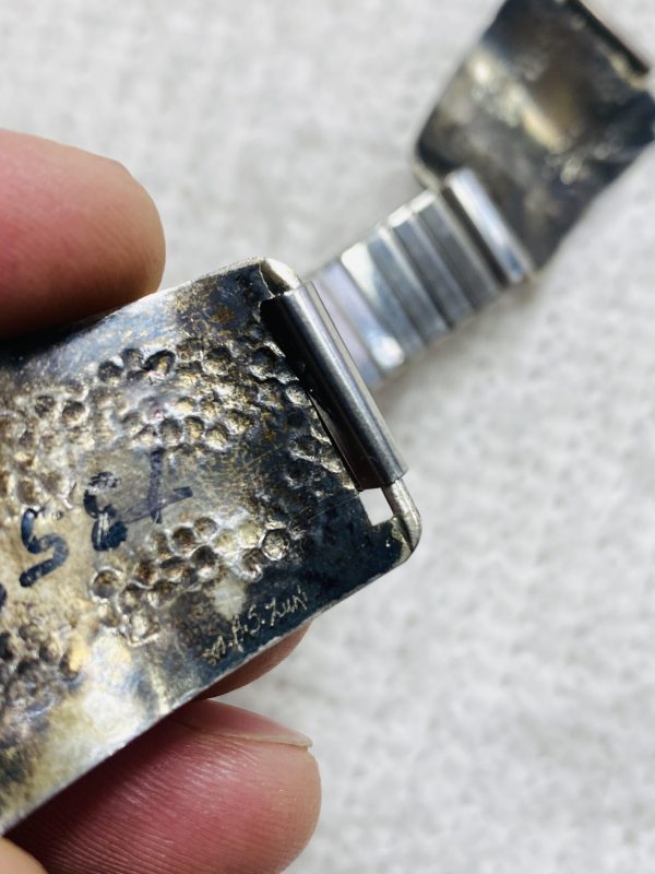 Vintage Zuni Mike and Sarah Simplicio Signed Sterling Silver Inlaid Turquoise Horse Watch Tips/ - Image 4