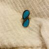 Zuni Susie Lowsayatee Signed Sterling Silver Sleeping Beauty Turquoise Double Teardrop Size 7.5 Ring/