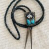 Vintage Zuni Mike & Sarah Simplicio Signed Sterling Silver Turquoise Nuggets & Inlaid Horse Bolo Tie/ - Image 2