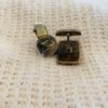 Vintage Early Zuni Sterling Silver Channel Inlaid Turquoise Cufflinks/ - Image 2