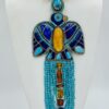 Zuni Jovanna Poblano Signed Beaded Turquoise Amber Lapis Lazuli Elaborate Thunderbird Necklace/ - Image 3