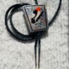 Zuni Vintage Dennis Edaakie Signed 1960s C-31 Sterling Silver Tortoise Shell Elaborate Bird Bolo Tie/