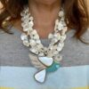 Zuni Jovanna Poblano Signed Beaded Bird in Flight Necklace with Gold Lip Mother of Pearl/ - Image 2