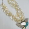 Zuni Jovanna Poblano Signed Beaded Bird in Flight Necklace with Gold Lip Mother of Pearl/ - Image 3