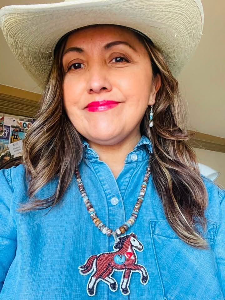 Zuni Jovanna Poblano Signed Wild Horse & Golden Hills Turquoise Beaded Horse Pony Necklace 38/ - Image 3